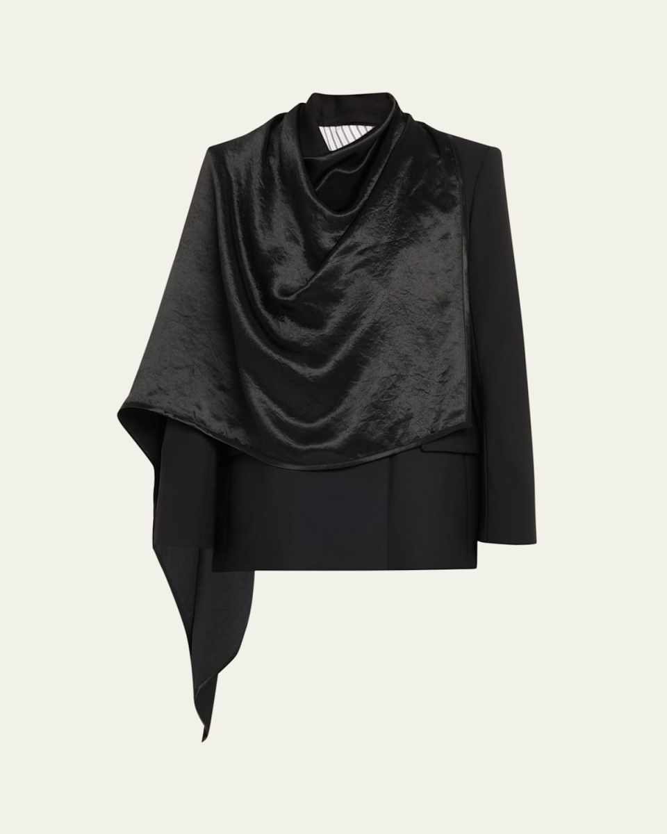 Double-Breasted Cloak Blazer